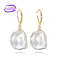 FEIRUN 13-15mm Keshi 925silver Factory Wholesale High Luster Freshwater Natural Pearl Stud Earrings With Low Price