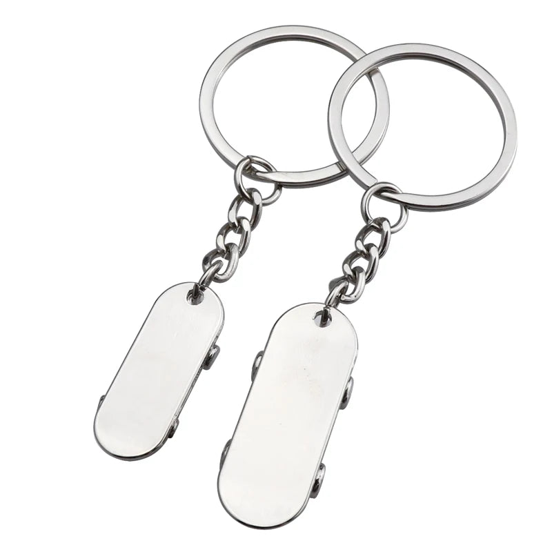 Couple Keychain Set Skateboard Love Keyring Jewellery Charm 3D Mini Cute Skateboard Couple Shape Keychain