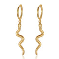 Dropshipping 925 Sterling Silver Animal Long Snake Shape 18k Gold Plated Hoop Earrings for Women Jewelry