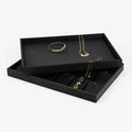 Medium Black PU Leather Jewelry Container Set for Necklace Bracelet Retail Shop Store Cabinet Display Showcase Packaging Case