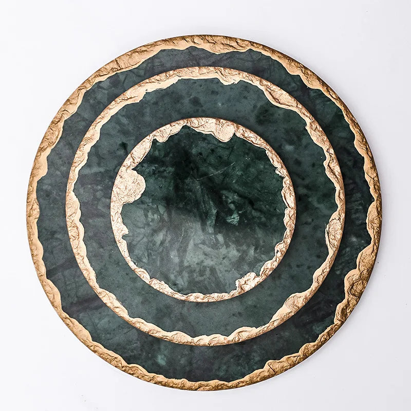 European Dessert Table Decorations Cake Plate Marble Stone Board Dessert Plate for Afternoon Tea Wedding