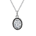 High Grade Cubic Zirconia Jewelry Necklaces Black 8A Premium Women 925 Sterling Silver Oval CZ Pendant Necklace