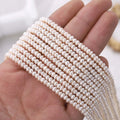 2-4mm Small Size White Button Freshwater Pearl Loose Strand for Diy Jewelry Making Bracelet Necklace Earrings Wedding Dress