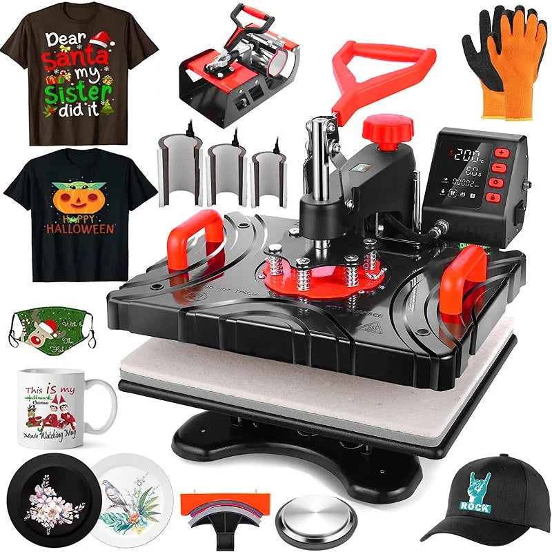 Freesub 5 in 1 Combo Heat Press Machine t Shirt Heat Press Machines for T-shirt Clothes
