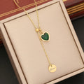 New Design Stainless Steel Enamel Fashion Pearl Flower Heart Butterfly Jewelry Charms Choker Adjustable Necklace Women N1155