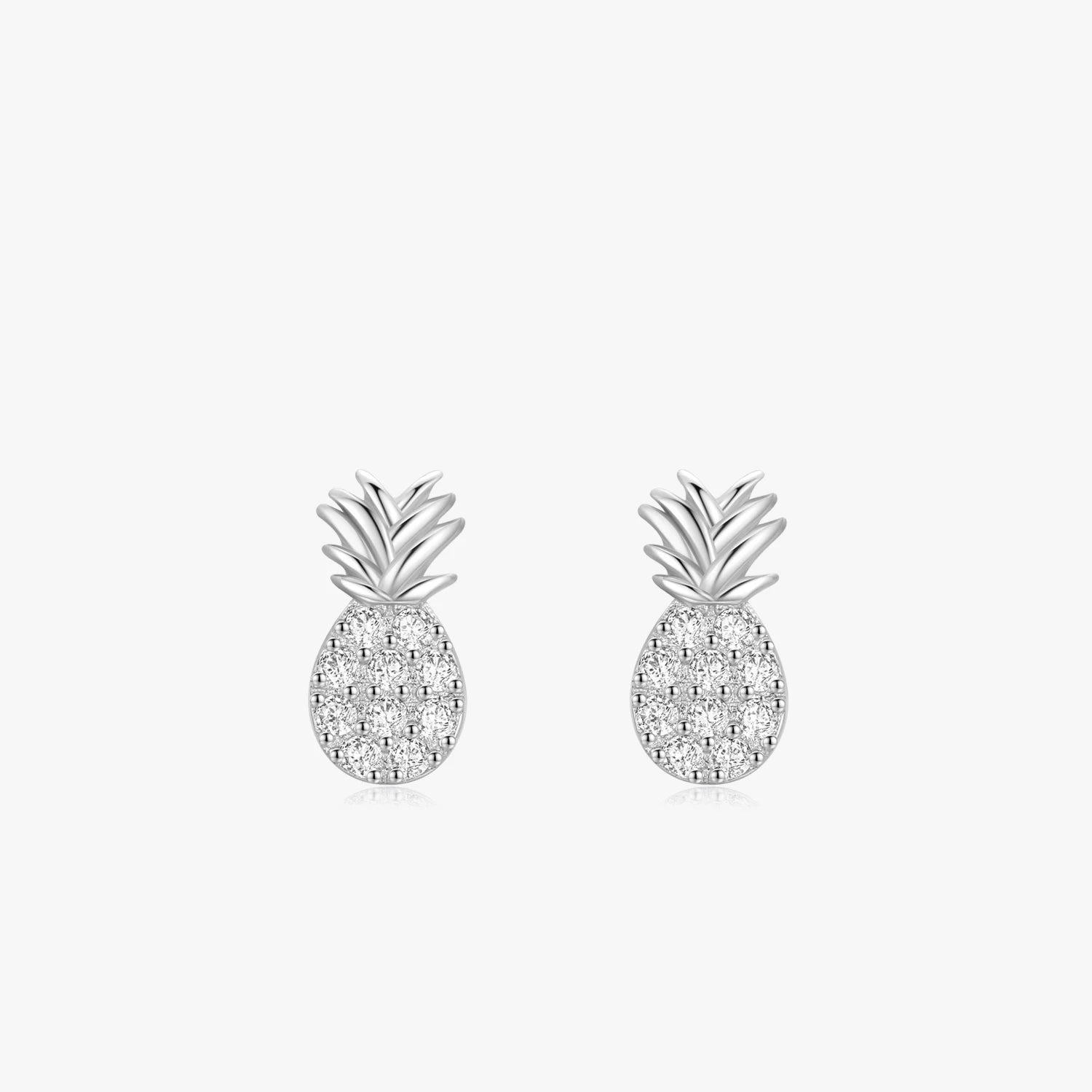 Ailmay Hot Sale Fashion 925 Sterling Silver Sweet and Lovely Pineapple Fruits Earrings for Women Sterling Anti-allergy Jewelry