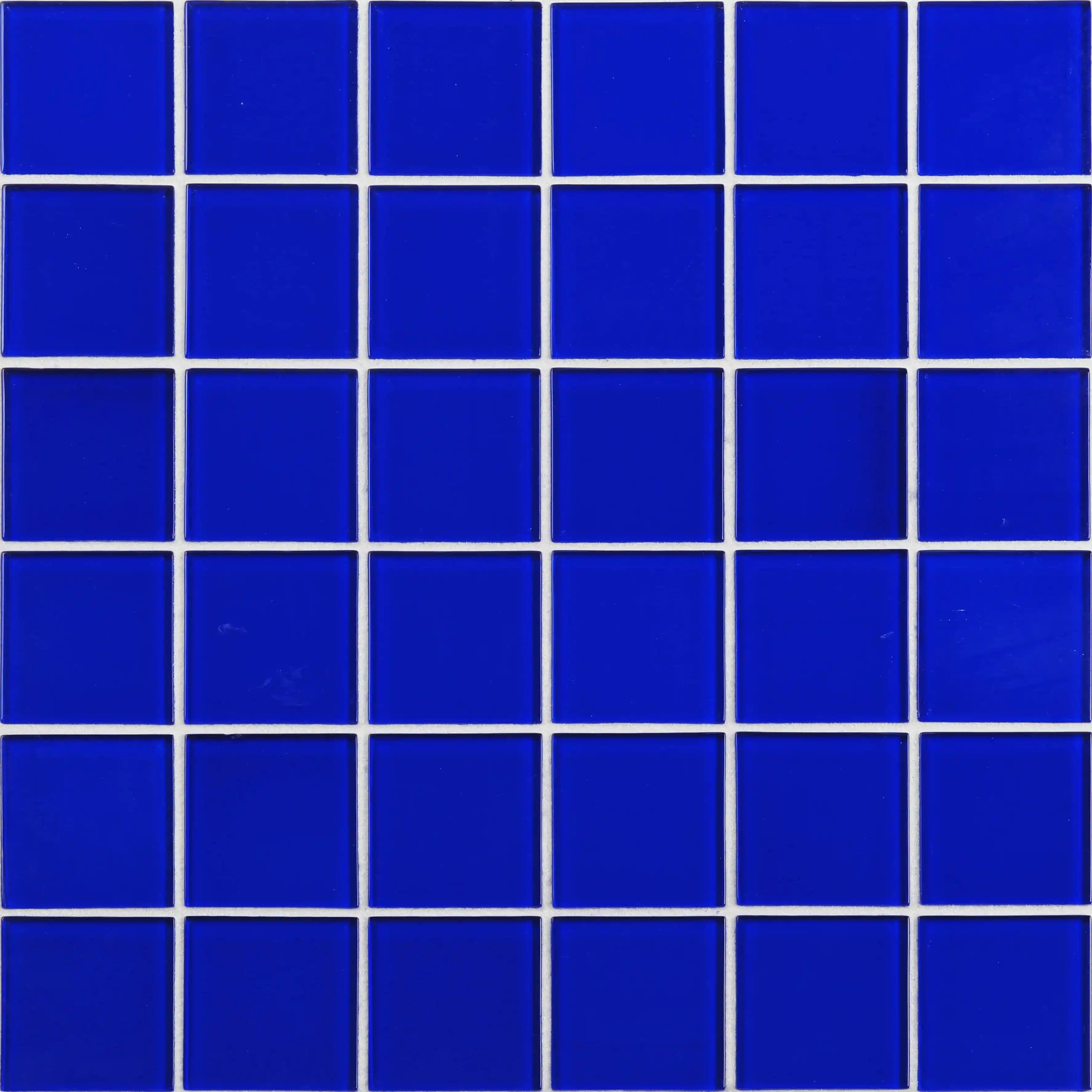 Wholesale China Manufacturer Chip Size Modern Decorative Backsplash Kitchen Blue Indoor Fiberglass Hotel Mosaic Tiles