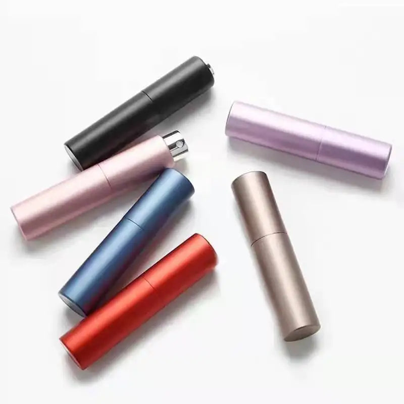 MUB Wholesale New Design Empty Pocket Sized 10ml Twist up Aluminum Refillable Perfume Spray Glass Bottle Atomizer