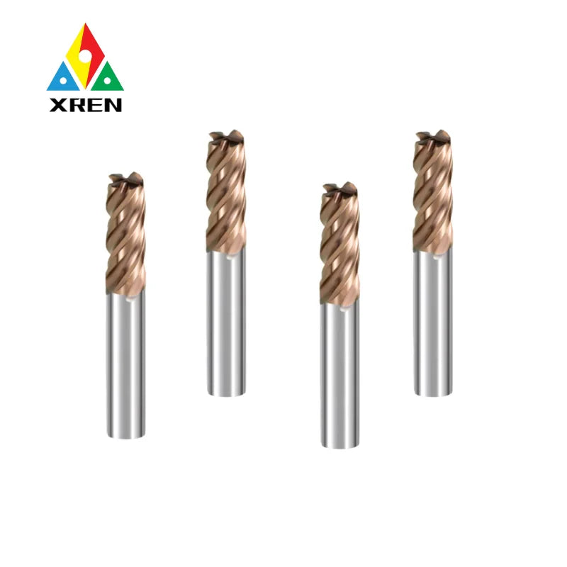 HRC62 CNC Coating Tungsten Milling Cutter 4 Flute Corner Radius End Mill for Mould Steel Part High Hardness End Mills Cutter
