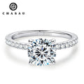 Wedding Classic Design 8mm 2.0ct Stackable Rings 2CT Engagement Bridal Finger Hidden Halo Ring for Women