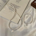 Mother's Day Gifts 925 Sterling Silver Handmade Freshwater Pearl Round Letter Pendant Necklaces Bracelets for Women