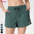 Janya New Quick Dry Solid Gym Shorts Breathable Sportswear Elastic Waist Clothing Pockets Casual Ice Silk Drawstring Shorts