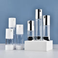 Free Samples Airless White Pump Head Bottle 30 ml 50ml Screw Neck Lotion Airless Serum Bottle 15ml