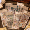 Cute Cartoon Retro Nostalgia Handheld Ledger Sticker Creative PVC Handheld Ledger DIY Decoration Sticker 3 Pieces