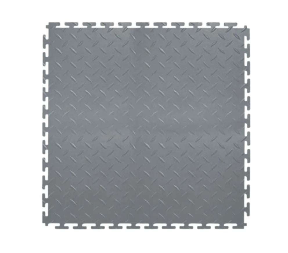 Eco-friendly 5mm Thick PVC Interlocking Tiles Anti-Slip Indoor Garage Plastic Floor Mat Easy Glue Installation Schools Vinyl