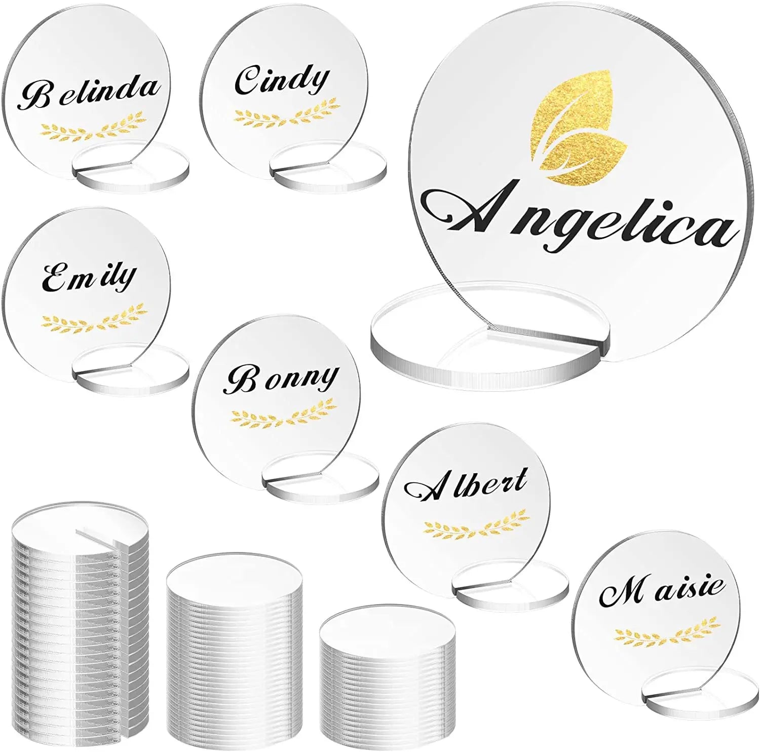 6x6cm 1mm Thickness Party Birthday Supplier Transparent Blank Round Acrylic Table Number DIY Acrylic Wedding Seating Cards