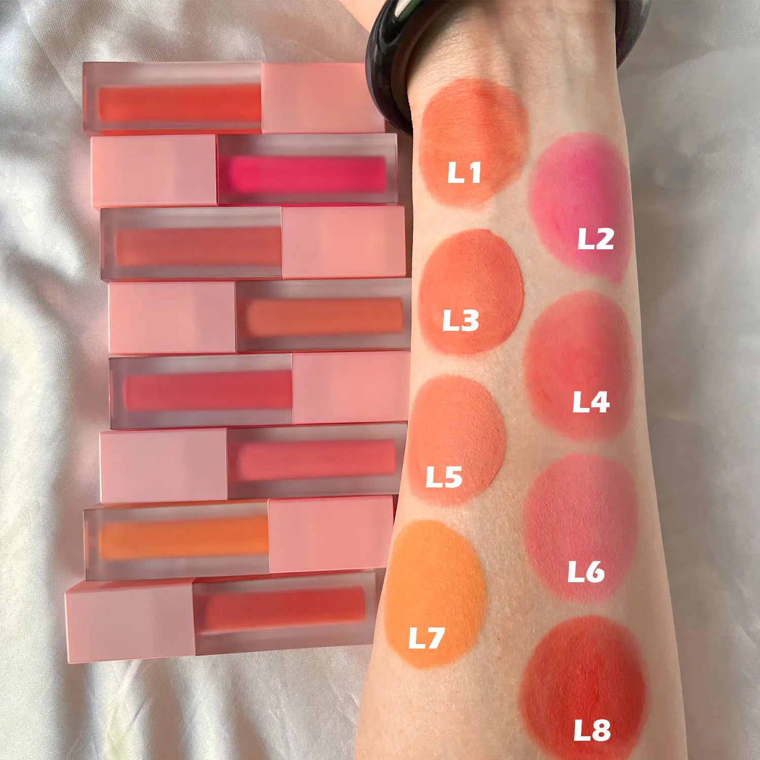 Customizable 8 Colors Liquid Blush for Cheek and Lip Blusher Moisturizing and Easy to Apply Blush