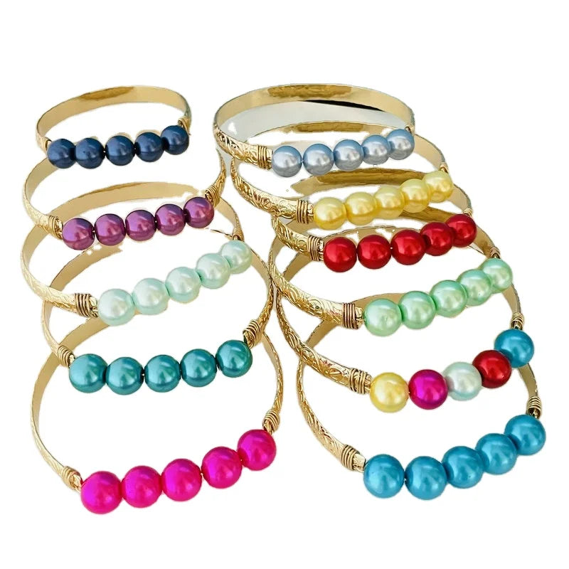 Mom and Daughter Pearl Bracelet Hawaiian Jewelry Wholesale Jewelry Set Christmas Gift 14k Gold Jewelry for Woman Girl