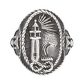 Viking Men Rings Stainless Steel Picture Carving Lighthouse Ring Steel Casting Hourglass Rings