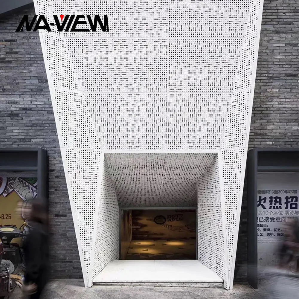 Modern Mall Use CNC Laser Cut Aluminum Perforated Facade Panel with Waterproof and Easy Assembly for Metal Wall Cladding