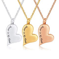 SSeeSY Custom Name logo Keepsake Fashion Jewelry Heart Design Stainless Steel Cremation Urn Pendant Necklace Valentines Day Gift