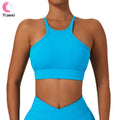 Women's Medium Support Sports Bras for Gym Yoga Running Workouts Crop Tops with Removable Cups