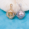 P011072 DIY 6-8mm Natural Freshwater Pearl Pendant Accessory 925 Sterling Silver Engagement Jewelry Necklace for Women