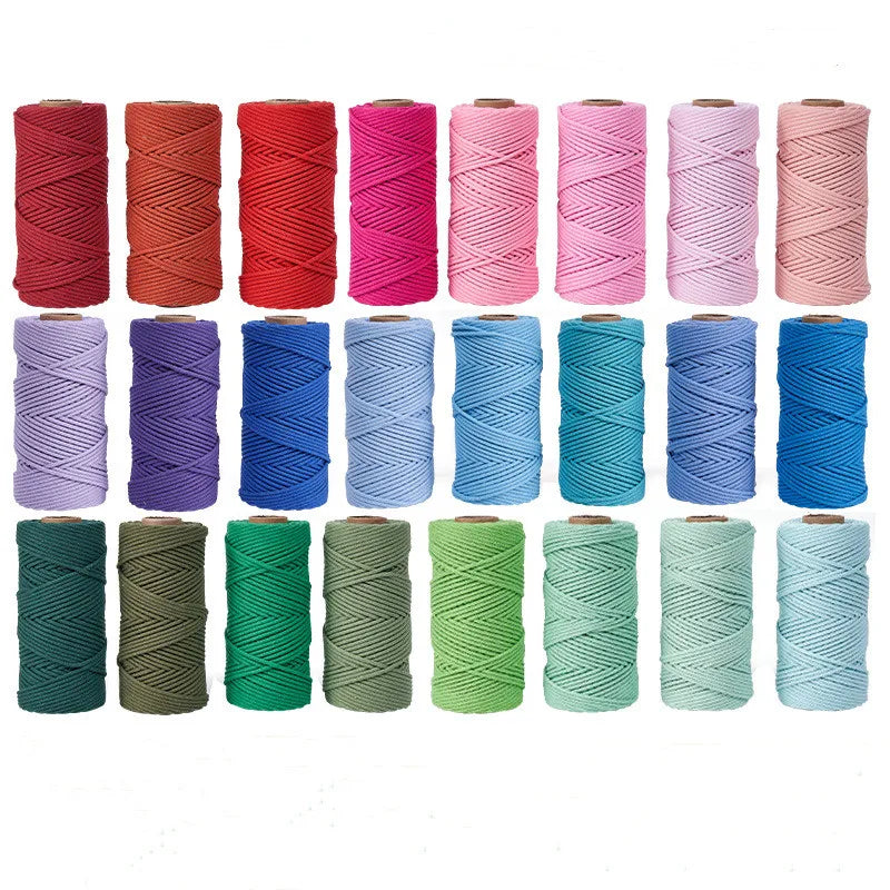 100m Macrame Rope 3mm 4mm Cotton 1 Ply Macrame Cord Rope for Bag Tapestry