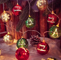 Christmas String Lights 9.8 FT Metallic Globe Tree Star Ball Glow Wire Banner 20 LEDs Graduation Festival Holiday Hang Decor