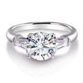Unisex 925 Sterling Silver Moissanite Engagement Band with Prong Setting 2ct Elegant Wedding Ring