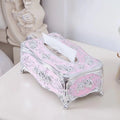 Custom Printed Retro Gold Storage Box Plastic Rhinestone Tissue Cover for Napkin Table Home Kitchen Bar Use for Organizing