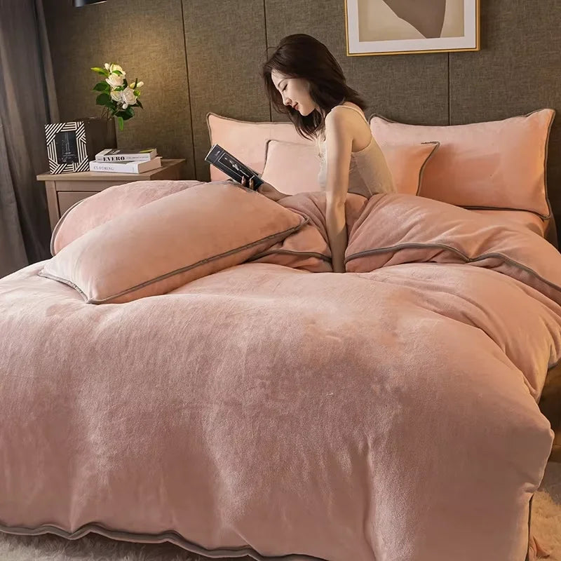 100% Pure Cotton Breathable White Bed Linen for Four-corner Elastic Bands Bedding Sets