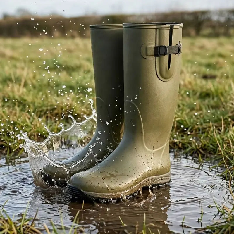 Wholesale Fashionable High Cut Farming Boots Ladies Waterproof Fishing Gumboots Men Rubber Hunting Rain Boots for Adult