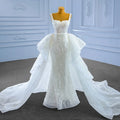 Jancember 222000 White Sexy Lace Mermaid Wedding Dresses With Detachable Train