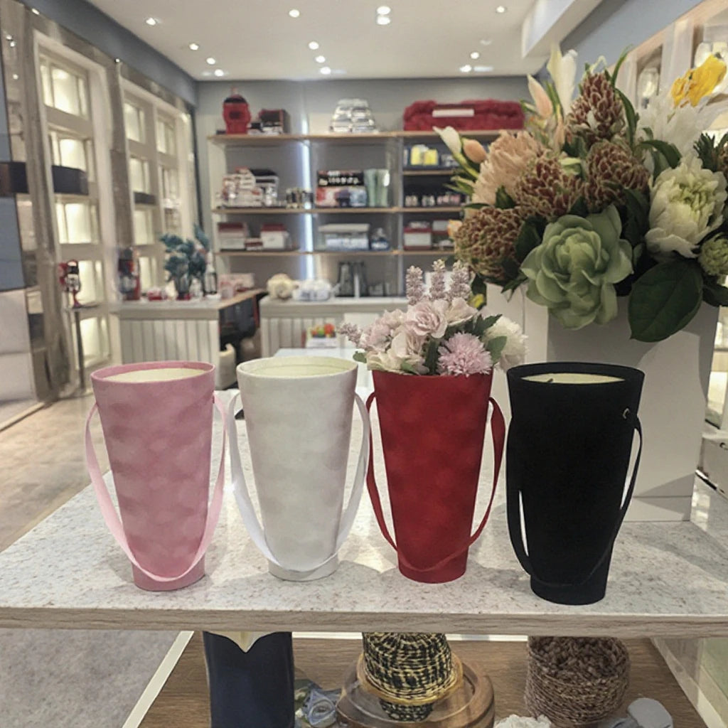 High-End Velvet Hand-Held Ice Cream Cone Flower Arrangement Fresh Rose Box Flower Box Preserved Flower Soap Souvenir Gift Box