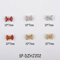 Wholesale Nail Charms Metal Alloy Nail Art Bow Rhinestone Crystal Diamonds Nail Manicure