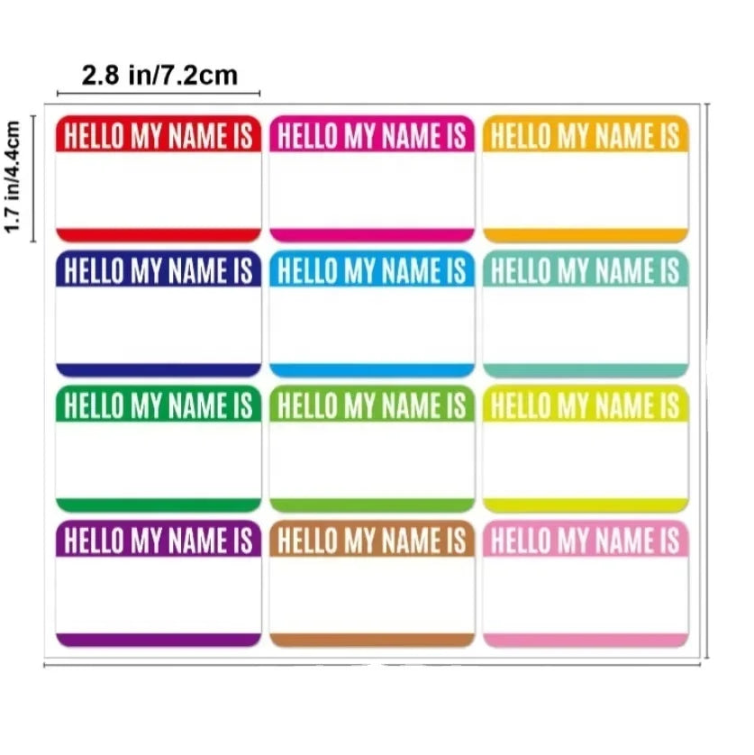 Wholesale Adhesive Name Tag Label Stickers Sheets Hello My Name Is Sticker Self-Adhesive Vinyl Name Tag Identification Sticker