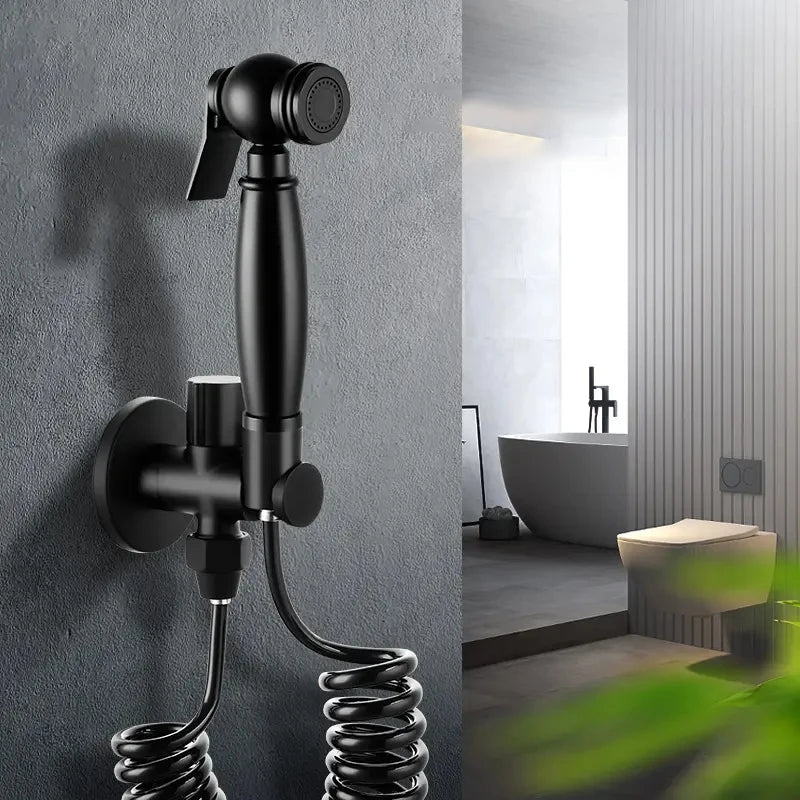 Homedec HD-B013-2 Hot Sale Stainless Steel Black Contemporary Cleaning Shower Head Handheld Bidet Sprayer Wall-Mounted 3-Year