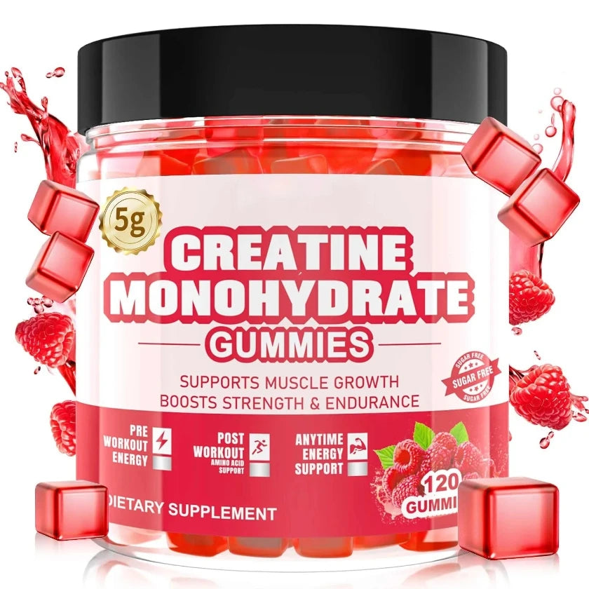 Private Label Pre-Workout Supplements Creatine Monohydrate Gummies Increase Strength Build Muscle for Men & Women