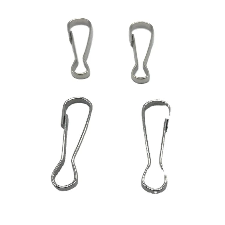 Factory Bulk Sale Stainless Steel Clasp Clip Spring Hooks Silver Finish Custom OEM for Key Ring Mining Heavy Industry Use