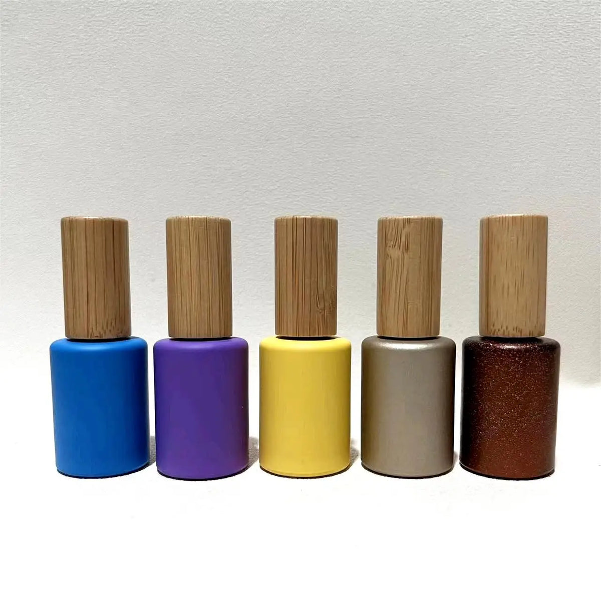 15ml Nail Supplies Wooden Bamboo Cap Soak Off Uv Led Gel Glass Empty Nail Polish Bottle