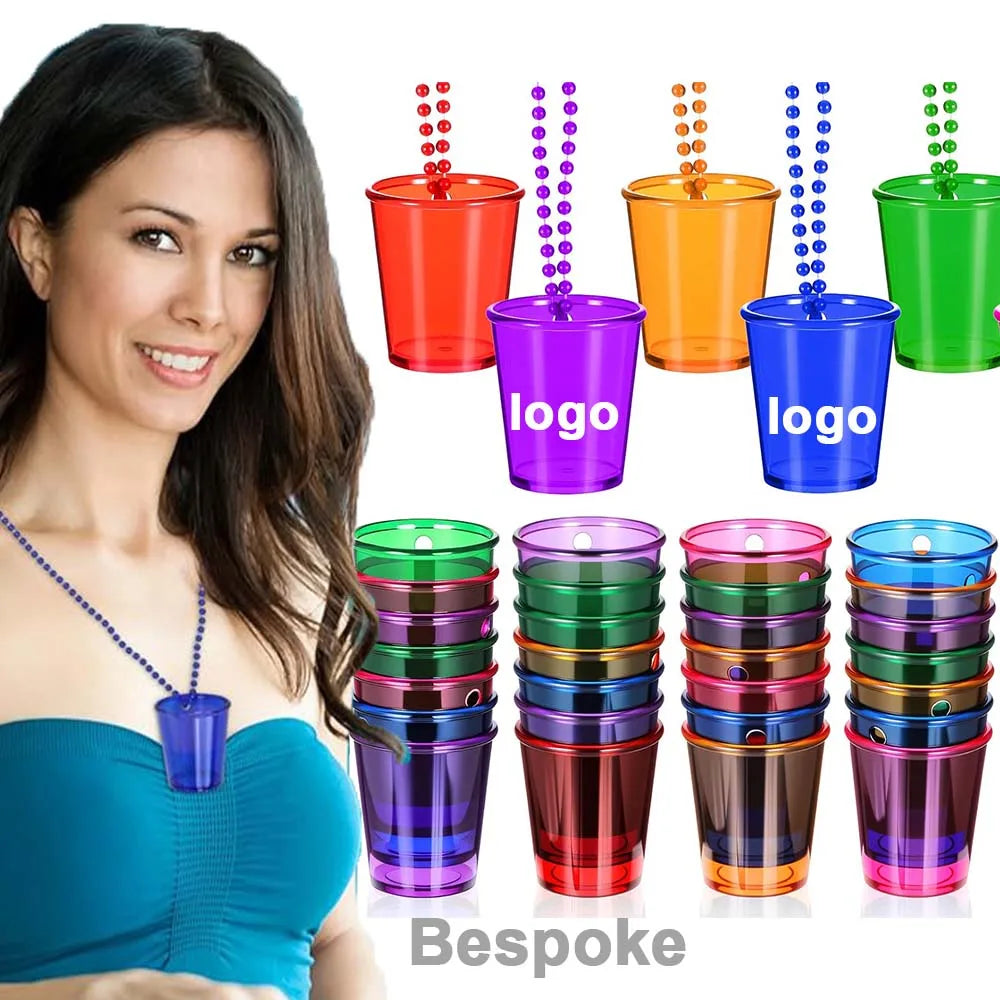 Custom Logo Disposable Eco-friendly Plastic Shot Glass Necklace Cups-Friendship & Fashion Luxury Necklaces