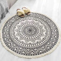Hot Sale Custom Round Bohemian Cotton and Linen Floor Mat Tassel Moroccan Carpets and Rugs for Living Room