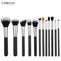 IPRESTA 12pcs Natural Hair Makeup Brush Set Wholesale Customized Logo Print for Face Concealer Shaving Brush