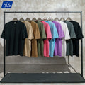 YLS 2023 Hip Hop Custom Knitted T-Shirt 100% Organic Cotton Eco-Friendly Breathable Short Sleeve Men's Casual Street Wear