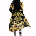 2025 Gold Stripe Floral Leopard Print Breathable Loose Women Plus Size Summer Coat Long Sleeve