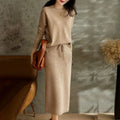 Korean Fashion Women Autumn Two Piece Sets Outifits Ladies Knitted Pullover Sweater Skirt Sets