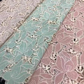 Latest Crepe De Chine Handcut Chiffon Embroidery Designer Dress Lace Fabric