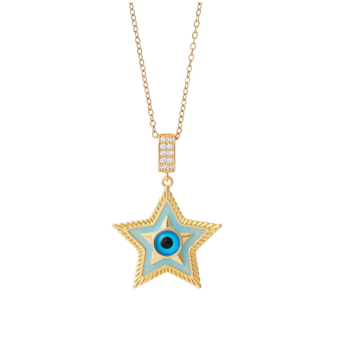 Advanced Unisex Classic Star Ball Necklace with Geometric Design Zircon Gold Plated Stainless Steel Chains for Anniversary