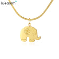 SP-LAM Stainless Steel Woman Jewelry Trendy Gold Plated Cute Pendant Chain Link Elephant Necklace